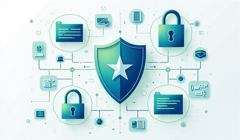 Security illustration showing data protection measures