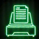 Document scanner icon with fallout theme